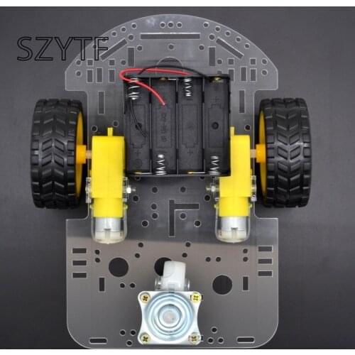 1 pcs New Motor Smart Robot Car Chassis Electronic Manufacture DIY Kit Speed Encoder Battery Box 2WD For Robot