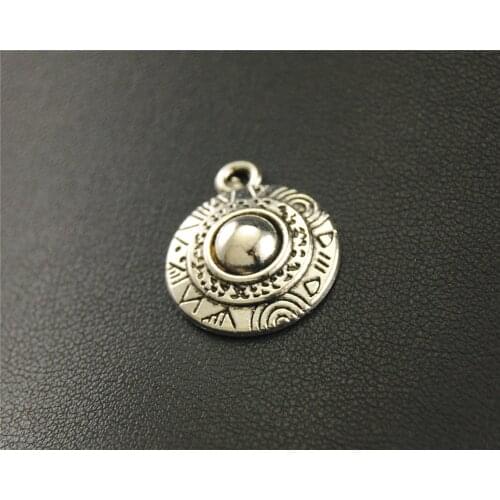 10pcs Silver Color Ball Round Charm Handmade Charms Pendants Jewelry Findings 17mm A1563