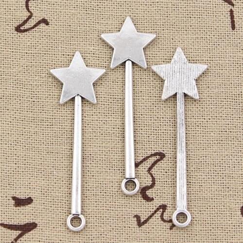 10pcs Charms Magic Wand 48x14mm Antique Tibetan Bronze Pendant Findings Accessories DIY Vintage Choker Handmade Jewelry