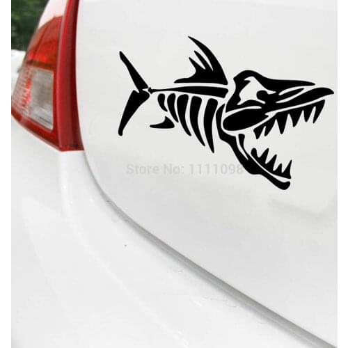 10 x Fish Bones Funny Car Sticker Auto Decal Car Accessories Sticker for Tesla ToyotaChevrolet Volkswagen Hyundai Kia Lada
