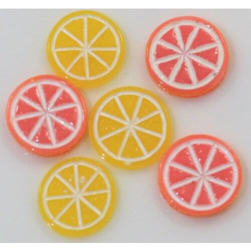 100/50pcs Kawaii Resin Fruit Flatback Cabochon Resin Grapefruit Slice DIY Decor Parts Miniature Food