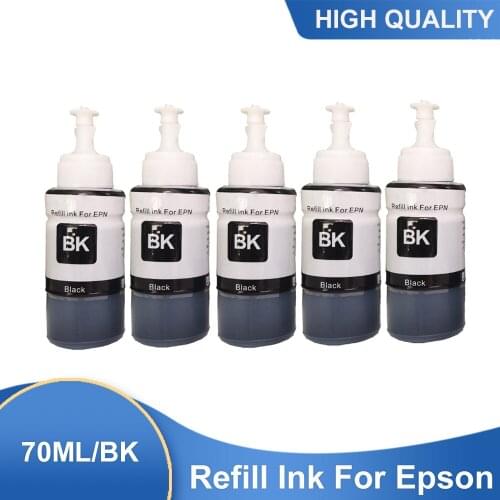 5 BK Dye Ink Refill Ink Kit for Epson L375 L100 L110 L120 L132 L210 L222 L300 L312 L355 L350 L362 L366 L550 L555 L566 Printer