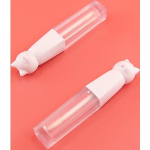 50pcs/lot 3ml Cute Empty Lip Gloss Tube Pink Lips Balm Bottle Brush Container Beauty Tool Refillable Bottles Lipgloss Tubes