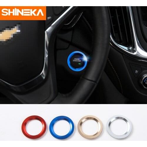 SHINEKA Car Accessories Engine Start Stop Button Switch Decoration Cover Trim Ring Stickers Fit for Chevrolet Equinox 2017
