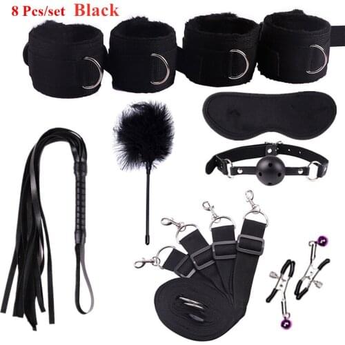 BDSM New Sex Toys for Couples Under Bed Bondage Restraint System Fetish Adult Games Set Wrists & Ankle Cuffs Sex Products Sexo