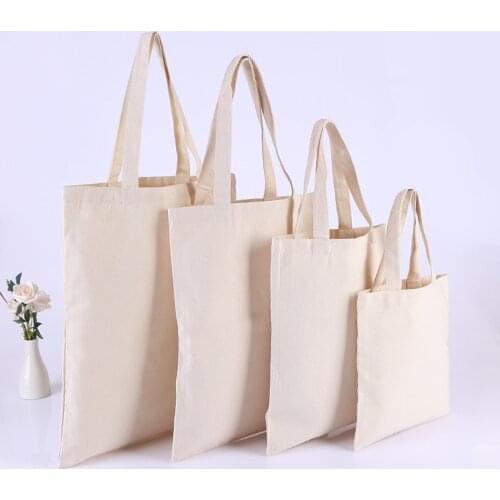 10 pcs Large Capacity Canvas Tote Bag Fabric Cotton Cloth Reusable Shopping Bag Women Beach Handbags Printed Shopping Bags