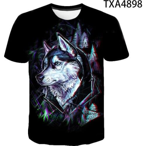 Interesting Wolf T Shirt Men Women Children 3D Printed T-shirts Casual Boy Girl Kids Summer Fashion Streetwear Cool Tops Tee