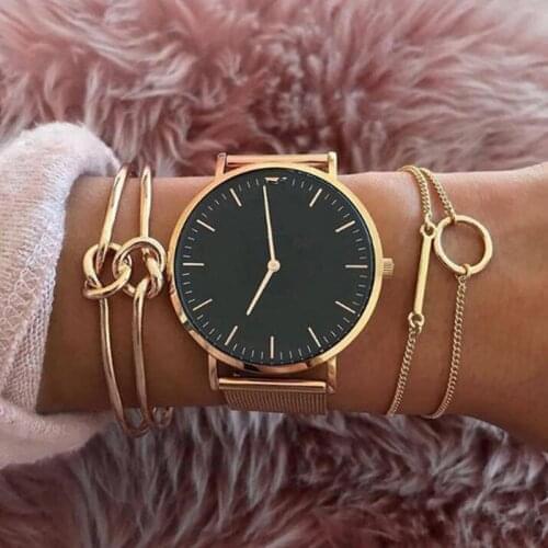 ISINYEE 3 Pcs/set Fashion Retro Bracelets For Women Gold Double Bowknot Bangle Bracelet Womens Party Wedding Accessories