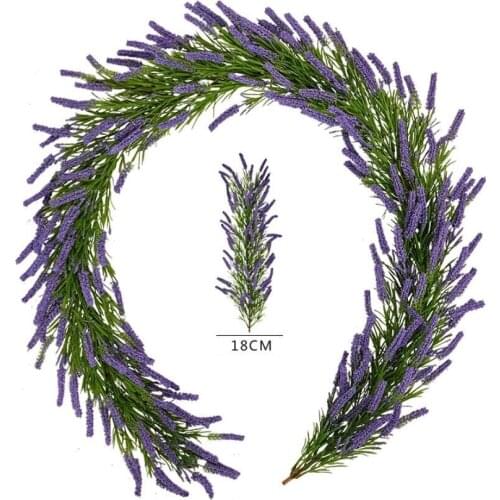 5pcs 1.4M Artificial Lavender String Flower Vine For Plant Wall Background Wedding Party Home Garden Hotal Office Bar Decorative