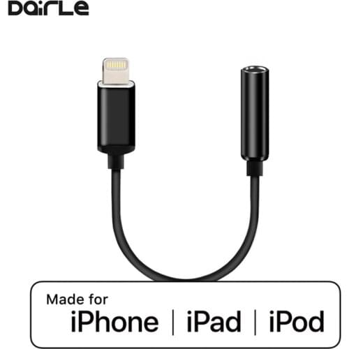 MFi Certified Lightning to 3.5mm Female earphone Jack Adapter Cable Certification for iphone11 XS XR 8 7 Plus Audio Converter