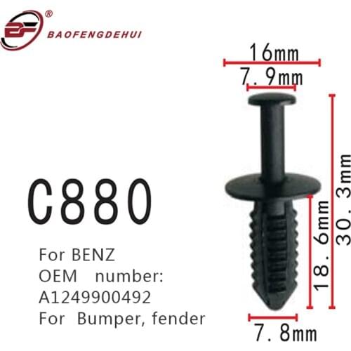 Auto Bumper Fender Fastener For Mercedes-Benz W202 W203 W204 C117 W210 W211 W203 A1249900492