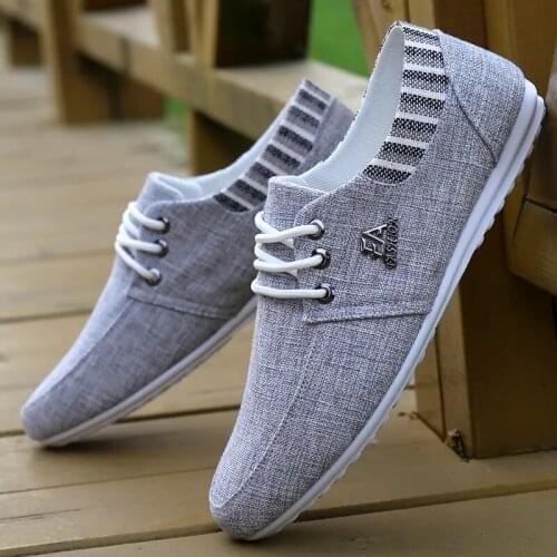 Summer Linen Breathable Driving Shoes Mens Moccasin Shoes Flat Light Casual Shoes Korean Lazy Shoes Mens Sports Shoes