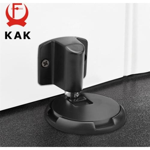KAK Heavy Duty Magnetic Door Stopper Mechanical Door Stop Adjustable Door Holder Non-punch Sticker Furniture Door Hardware