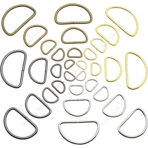 10pcs/pack Nickel Plated D ring Semi ring Ribbon clasp Knapsack belt buckle