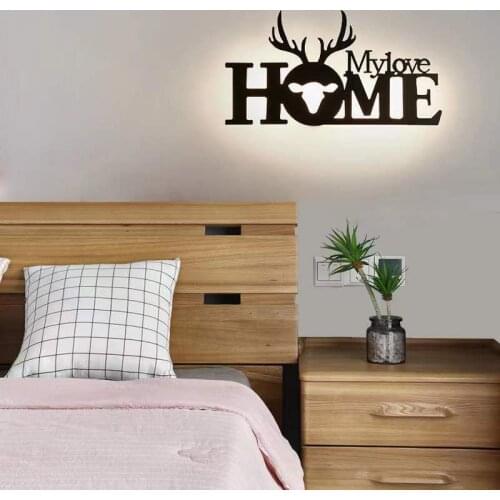Nordic letter wall lamp living room sofa background wall decoration LED lamp bedroom bedside balcony lighting
