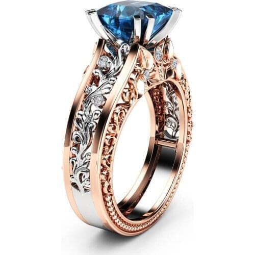 2021 New Arrival Fashion Women Color Separation Rose Gold Wedding Engagement Floral Ringgift Amazing Hot Sale Mar 12
