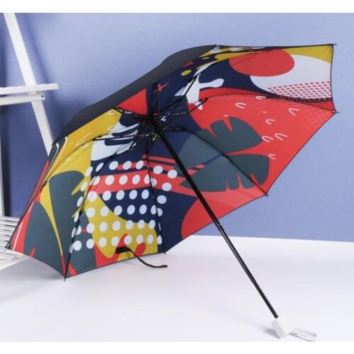 NEW Sunny Umbrella Female Chinese Folding Umbrella Sunscreen Triple Folding Umbrella UV Protection Male Dual-use Parasol Studen