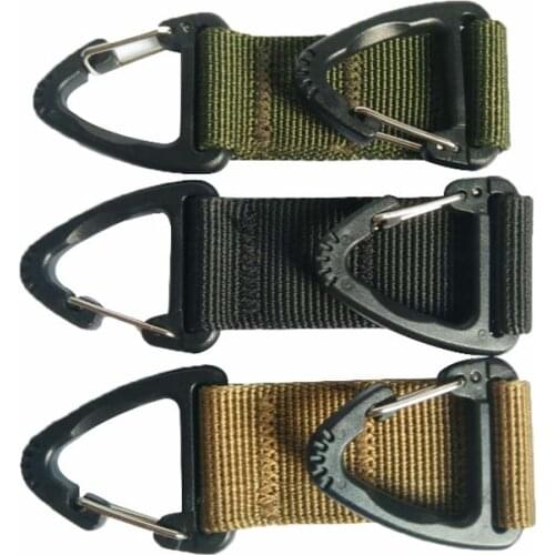 Outdoor EDC Webbing Belt Clip Climbing Carabiner Nylon Ribbon Eagle Hook Buckle Tactical Backpack Bag Hanging Chain Equipment