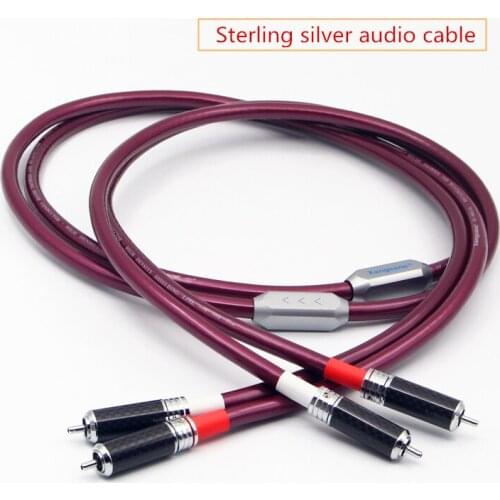 4N Pure Silver Conductor Shielding Carbon Fibre RCA Plug Audio Cable