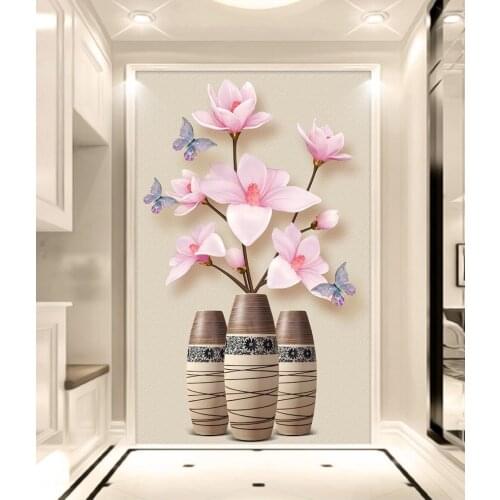 Custom wallpaper 3d photo mural HD 3d relief magnolia flower porch aisle corridor wall decoration painting wallpaper