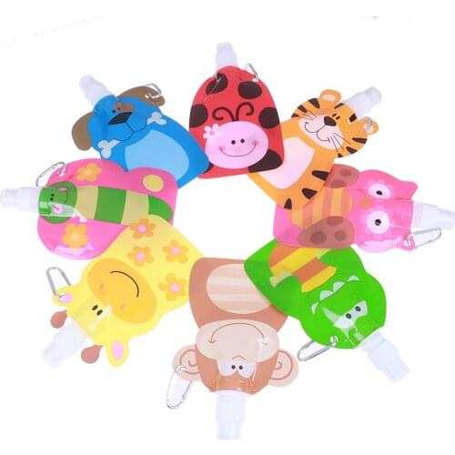 Portable Foldable Cartoon Animal Eco-Friendly Travel Drink Bottle Safe For Kids Children Gift 300-350Ml For Kids Gift