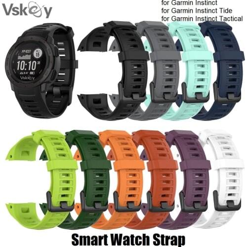 10pcs Smart Watch Strap for Garmin Instinct Tide / Tactical Soft Silicone 22mm Replacement Wrist Band Straps