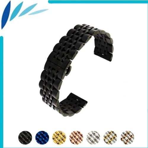 Stainless Watch Band 20mm 22mm for Amazfit Huami Xiaomi Smart Watchband Butterfly Buckle Strap Quick Release Loop Belt Bracelet