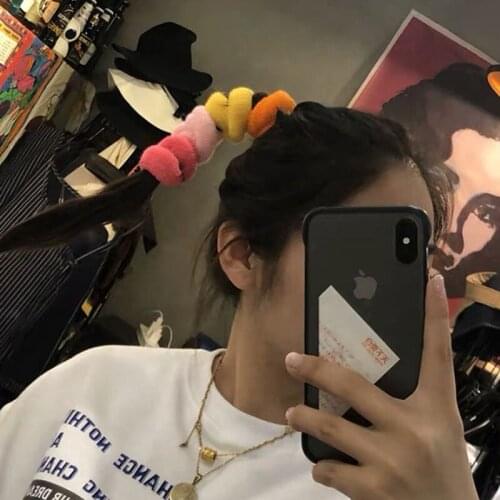 Set Oriental High Elastic Hair Tie Wide Edge Bold Towel Loop Multicolor Seamless Seam Net Red Hair Rope Hair Accessories B9