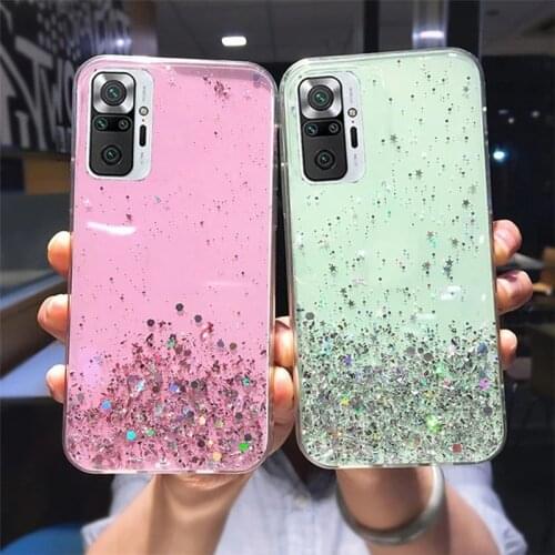 Luxury Gradient Glitter Phone Case For Xiaomi Mi 11 Lite 10 Pro T Redmi Note 7 8 9 Pro 10 5G K30 K40 Bling Star Soft Back Cover