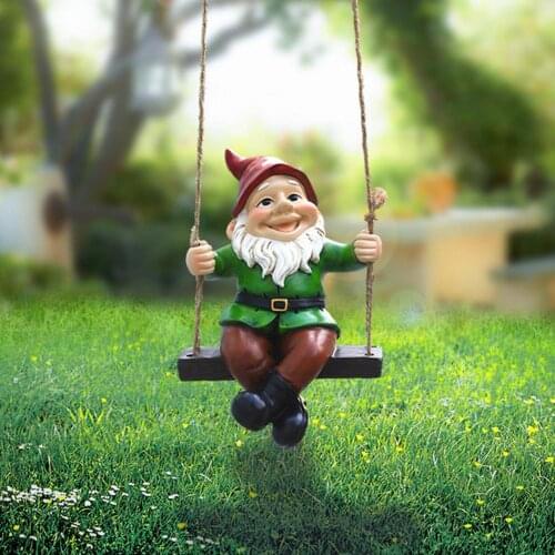 New Garden Small Dwarf Resin Statue Christmas Santa Claus Decor Crafts Pendant Ornament Outdoor Courtyard Lawn Garden Sculpture