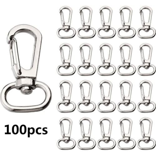 PARETO Wholesale 100pcs 32mm Nickel Plated Zinc Alloy Swivel Snap Hook for Strapping Key Chain DIY Accessories