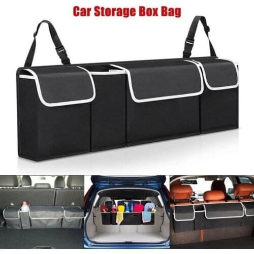 Foldable Auto Seat Back Organizer Oxford Waterproof Collapsible Truck Storage Bag Multi Hanging Pocket