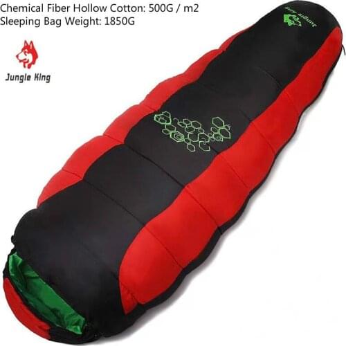 Jungle King CY09011850g movemen Spring and Summer Filled Four-Hole Cotton Sleeping Bag Outdoor Hiking Camping Mummy Sleeping Bag