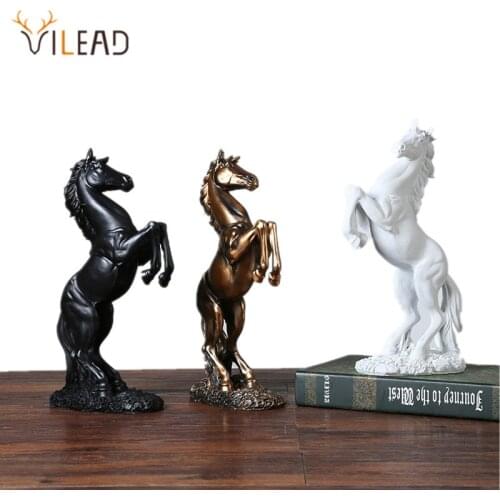 VILEAD Resin Horse Statue Living Room Crafts Decorative Ornaments Creative Home Horse To Successful Opening Lucky Gifts