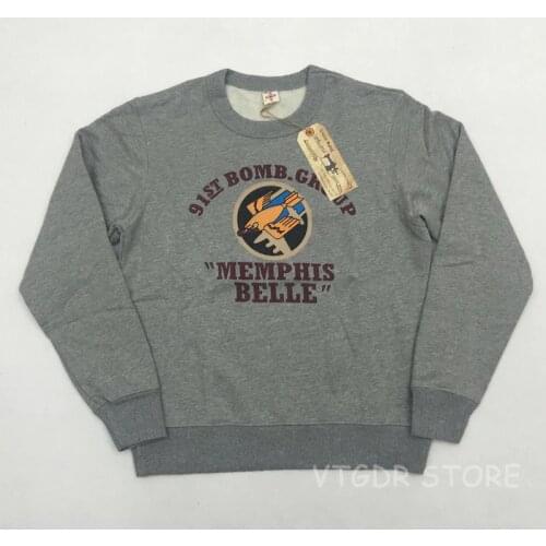 Bob Dong 91ST Bomb Group Crewneck Sweatshirt Vintage Mens US Army Military Print Pullover
