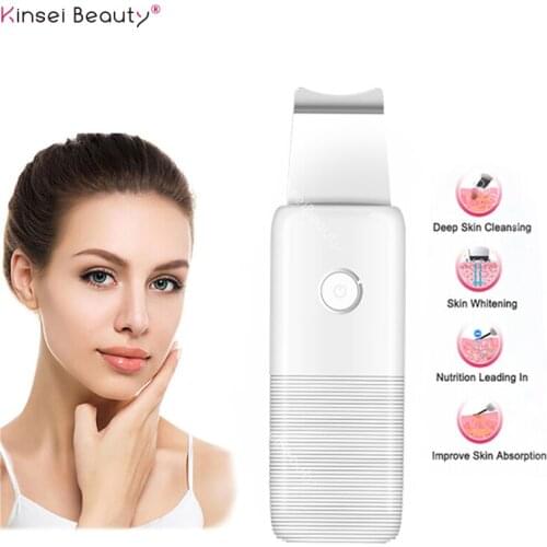 Ultrasonic Face Skin Scrubber Blackhead Acne Removal Facial Vibration Massager Peeling Shovel Exfoliator Clean Machine Microderm