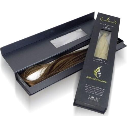 High quality creative printed paper cardboard virgin hair extension packaging box