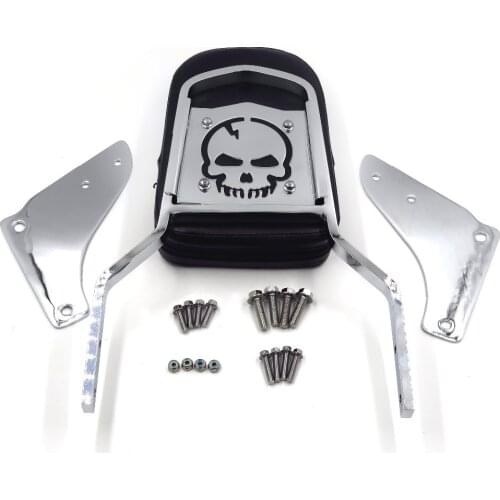 Aftermarket motorcycle parts Skull Motorcycle Backrest Sissy Bar Leather Pad for Honda Shadow ACE 1100