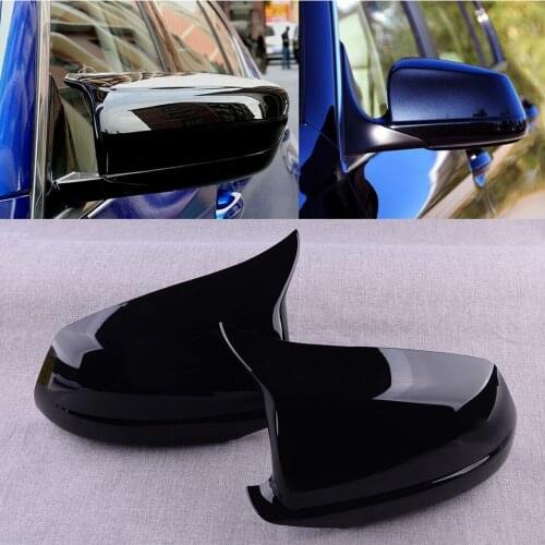 1 Pair Gloss Black Door Rearview Mirror Cover 51167216369 51167216370 Fit for BMW F10 F11 5 Series Sedan 2011-2013 Pre-LCI