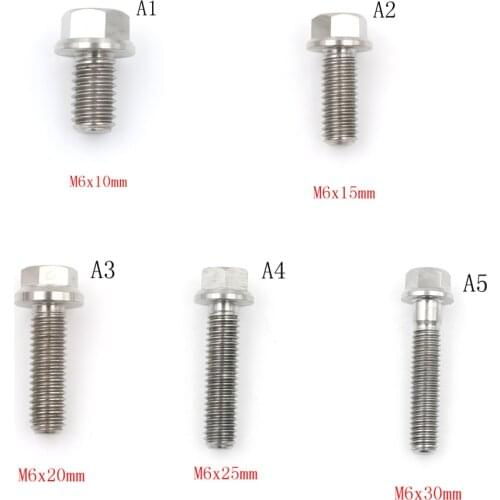 1pc M6 Stainless Steel Hex Flange Screws Cap Washer Head Bolts Titanium Socket Flange Bolt Cap Screw