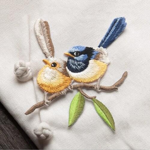 1PCS Birds Embroidered Patch for Clothing Iron Sew Applique Shirt Jacket Bags Sticker Clothes Badges Patch for Jeans LSHB400