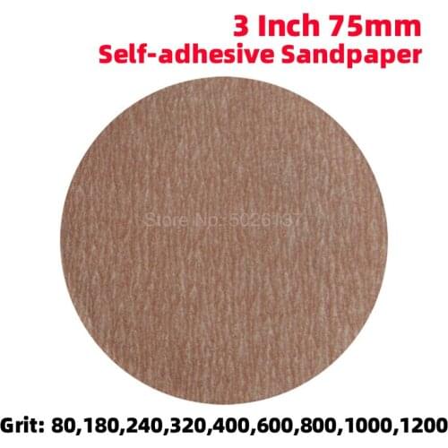 10Pcs 3 Inch 75MM Dry Grinding Abrasives Flocking Sandpaper Pad Sanding Disc Woodworking Electric Grinder Carbide Hook Loop