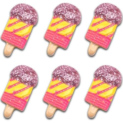 20pcs Color Glitter Popsicle Resin Decoration Crafts Flatback Cabochon Embellishments For Scrapbooking Beads Diy Accessories