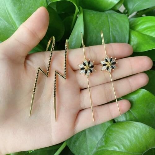 5pairs/lot diy earrings good quality Flower lightning Cuff stud earrings jewelry