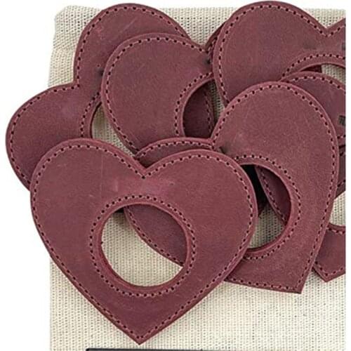 6 / PCS Korean PU leather Napkin Ring Heart hotel tableware European family western restaurant napkin deduction free shipping