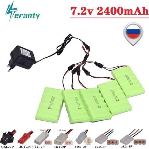 7.2v 2400mAh Battery and Charger For RC Car Robot Tank Truck Gun Boat 7.2v NiMH Battery Aa 700mah 7.2v Rechargeable Battery Pack