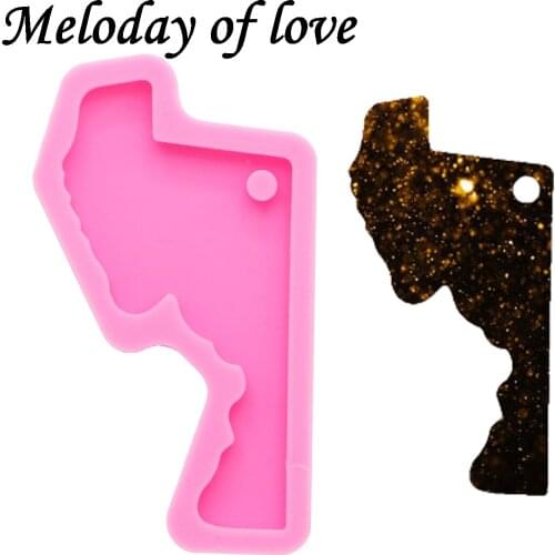 Shiny Maryland tate keychain molds for keychains DIY epoxy model resin keychain mold silicone rubber DY0214