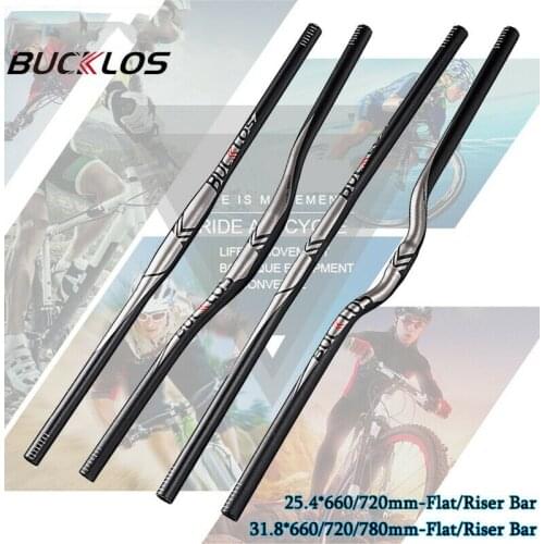 BUCKLOS Bicycle Handlebar Aluminum Alloy 25.4/31.8mm Mtb Handlebar 660/720/780mm Bike Flat/riser Bar Mountain Bike Part