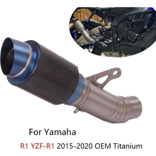 For Yamaha R1 R1M YZF-R1 YZF-R1M 2015-2020 Exhaust Pipe Motorcycle Mid Link Tube Slip On 77mm Muffler No DB Killer Reserve