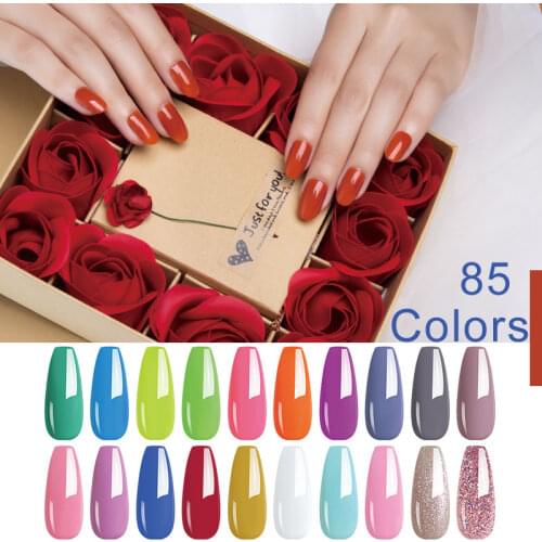 Arte Clavo 8ml Nude Red Color Soak Off Nail Gel Polish Vernis Semi Permanant Top Coat Hybrid Varnish 85 Color UV Gel Nail Polish